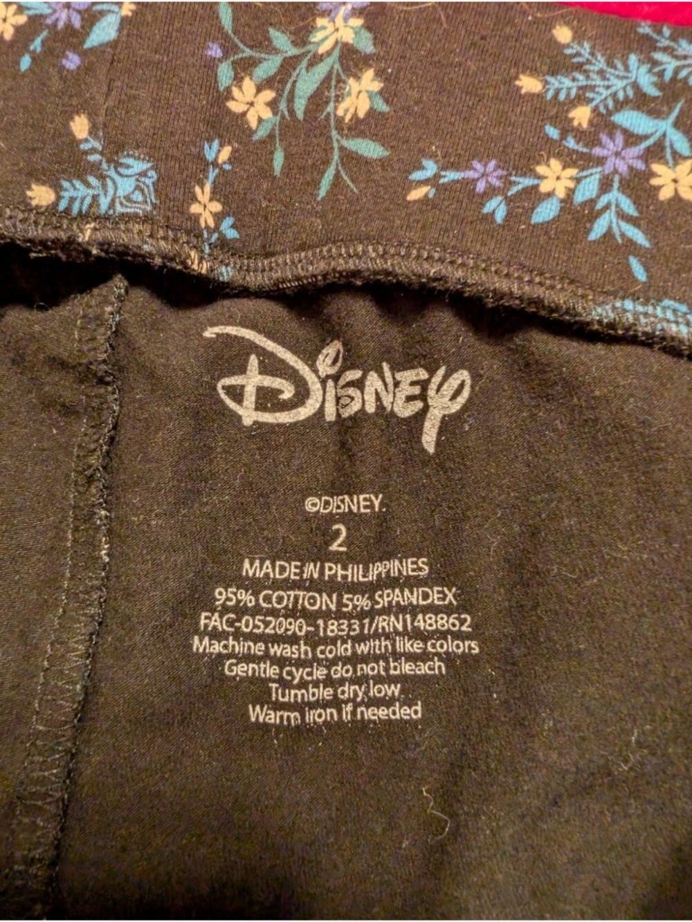 Disney Torrid Womens Size 2/2X Aladdin Floral Leggings Black Blue Magic Carpet - Picture 5 of 5